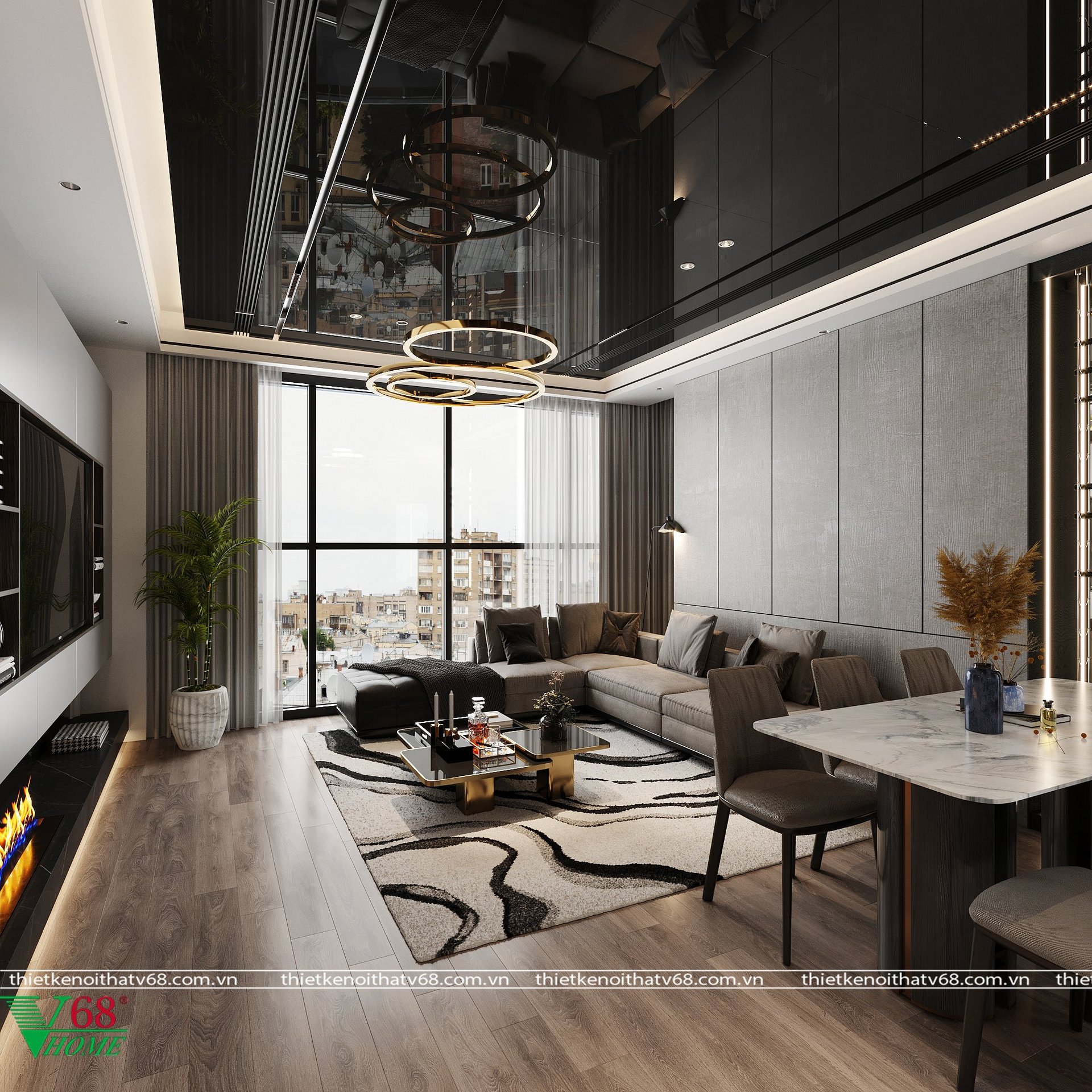 Thiết kế nội thất căn hộ chung cư Mipec Rubik 360 Xuân Thủy