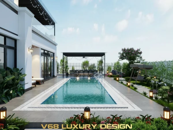 Biệt Thự Phong Cách Indochine Hạ Long0 Bể Bơi