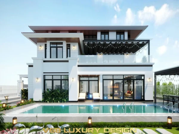 Biệt Thự Phong Cách Indochine Hạ Long0 Mặt Trước