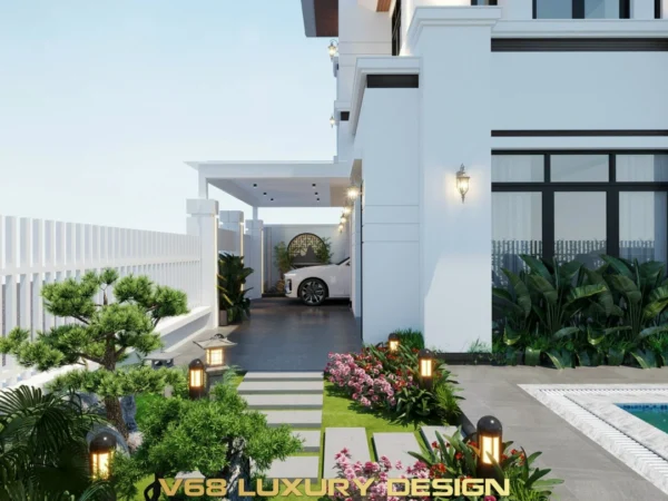 Biệt Thự Phong Cách Indochine Hạ Long0- Hành Lang Trái