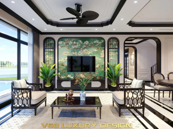 Biệt Thự Phong Cách Indochine Hạ Long1 Phòng Khách 1