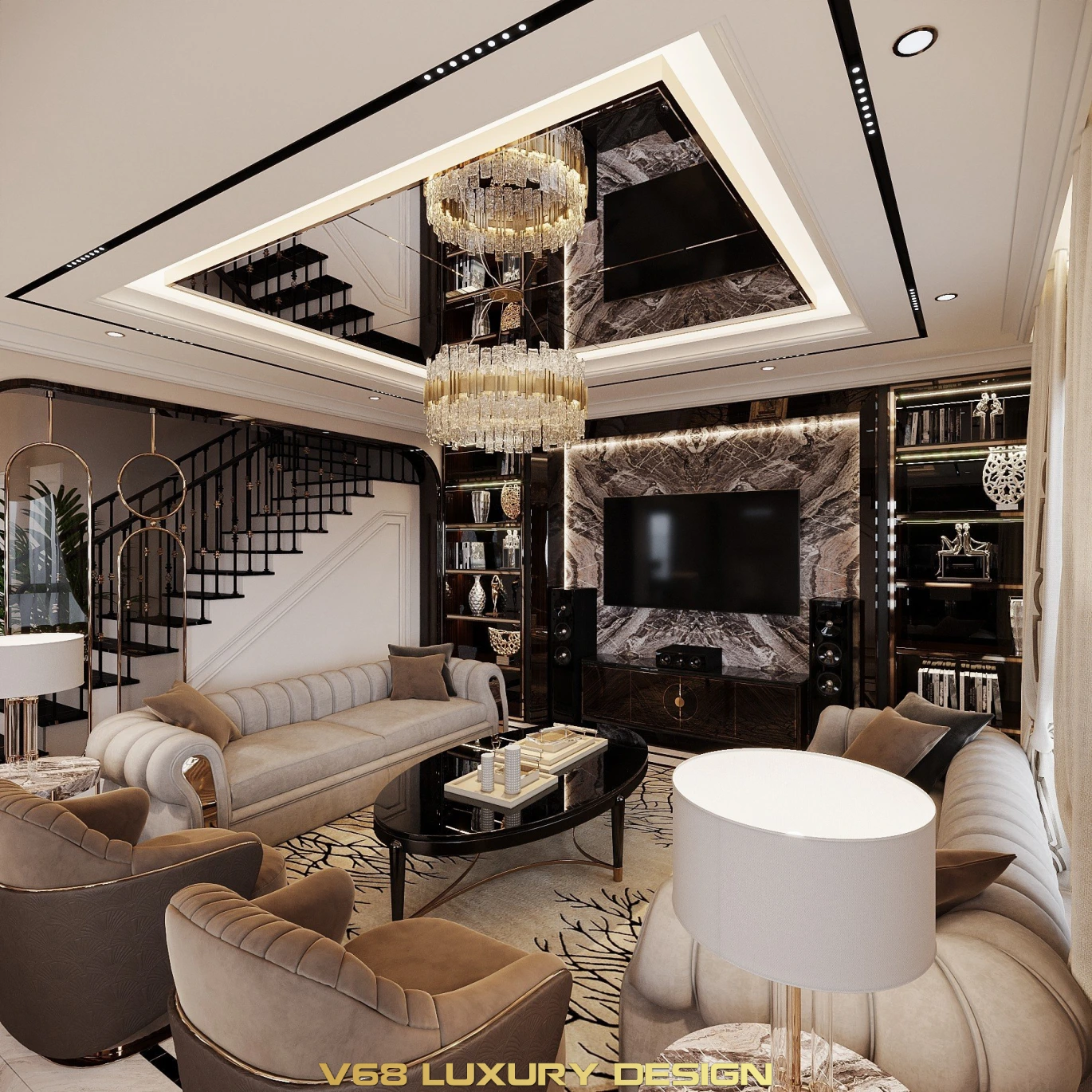 Biệt Thự Tân Cổ điển Tại Nam định - 1 Phòng Khách 2