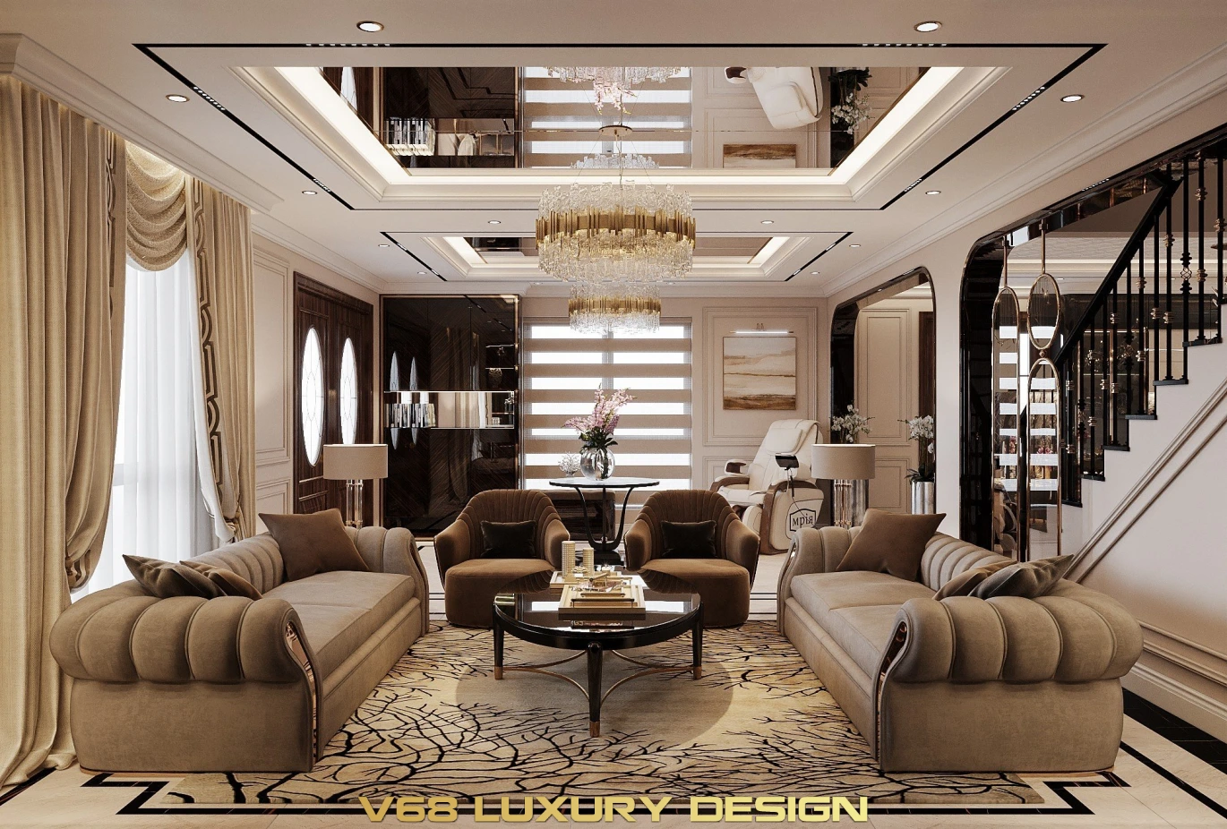 Biệt Thự Tân Cổ điển Tại Nam định - 1 Phòng Khách 3