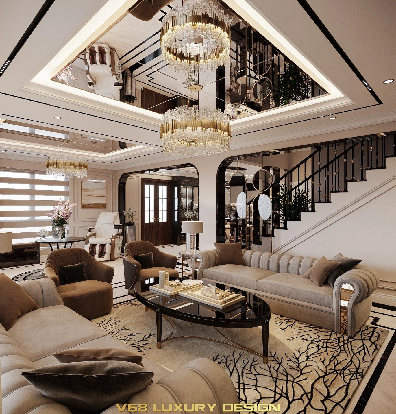 Biệt Thự Tân Cổ điển Tại Nam định - 1 Phòng Khách 4