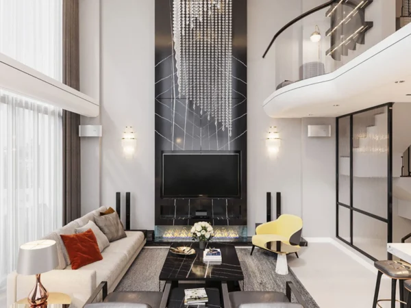 Thiết Kế Nội Thất Căn Hộ Duplex Thông Tầng Phong Cách Hiện đại - 0-thiet-ke-phong-khach-duplex-v68-110622