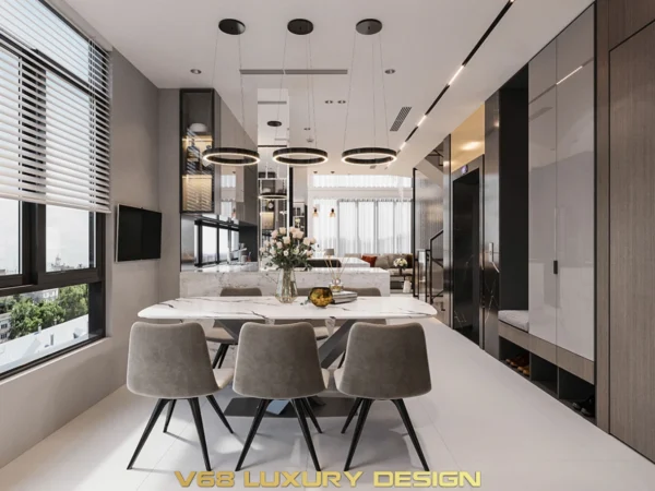 Thiết Kế Nội Thất Căn Hộ Duplex Thông Tầng Phong Cách Hiện đại - 2-phong-an-dep-v68-110622