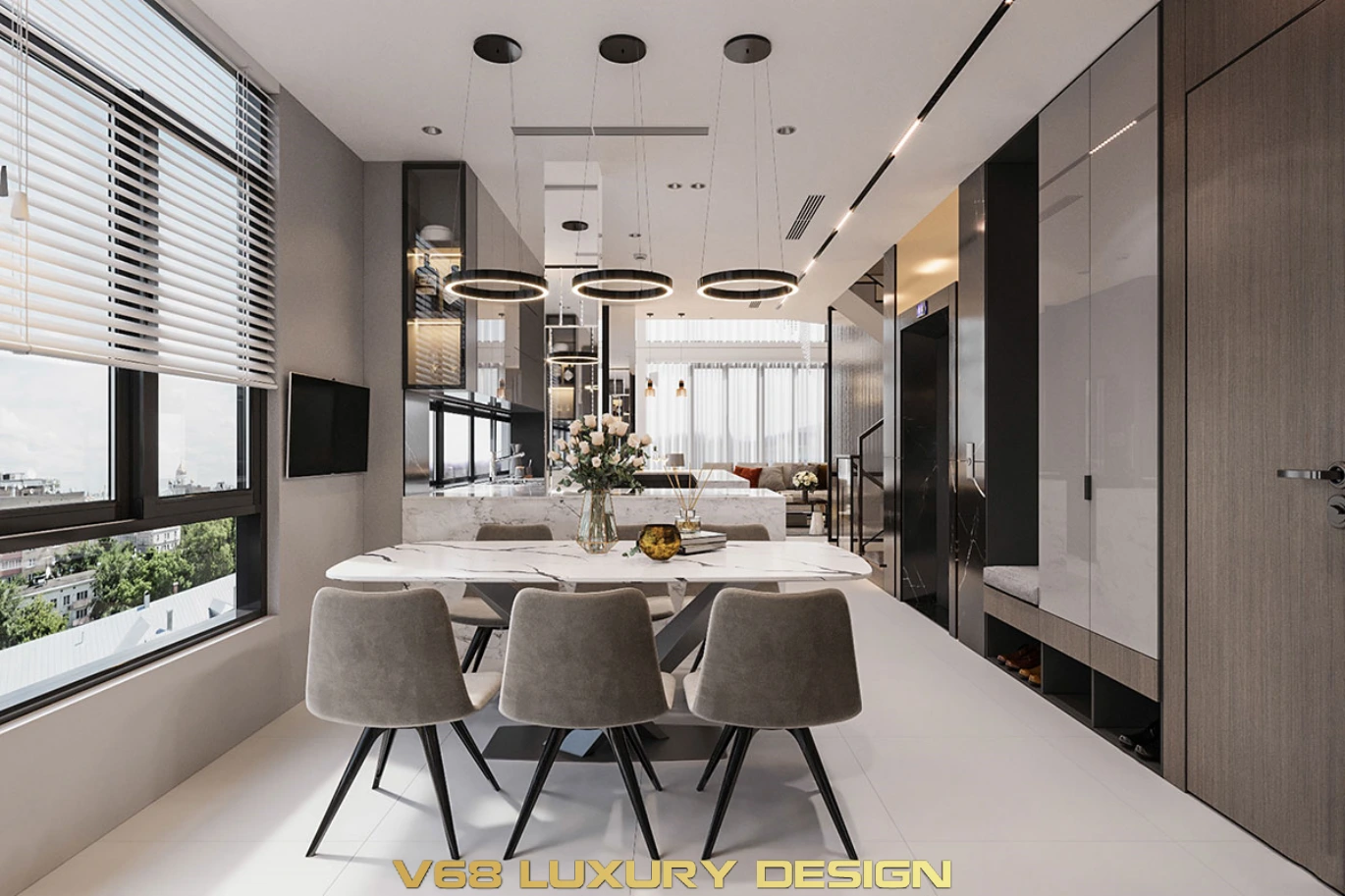 Thiết Kế Nội Thất Căn Hộ Duplex Thông Tầng Phong Cách Hiện đại - 2-phong-an-dep-v68-110622