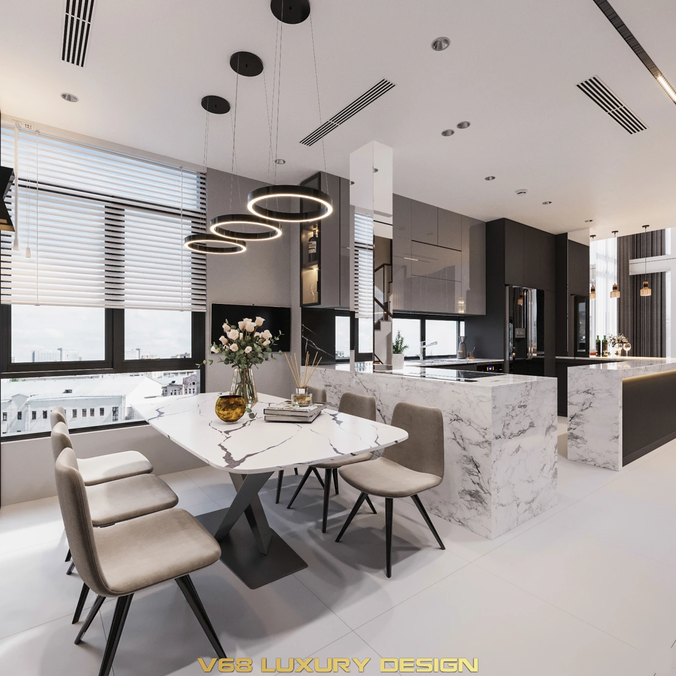 Thiết Kế Nội Thất Căn Hộ Duplex Thông Tầng Phong Cách Hiện đại - 2-thiet-ke-phong-an-dep-v68-110622