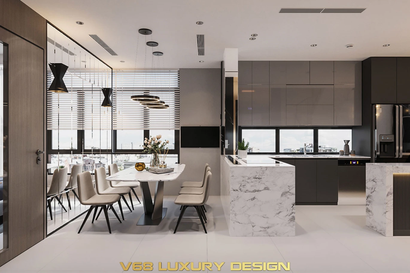 Thiết Kế Nội Thất Căn Hộ Duplex Thông Tầng Phong Cách Hiện đại - 2-thiet-ke-phong-bep-dep-v68-110622-11