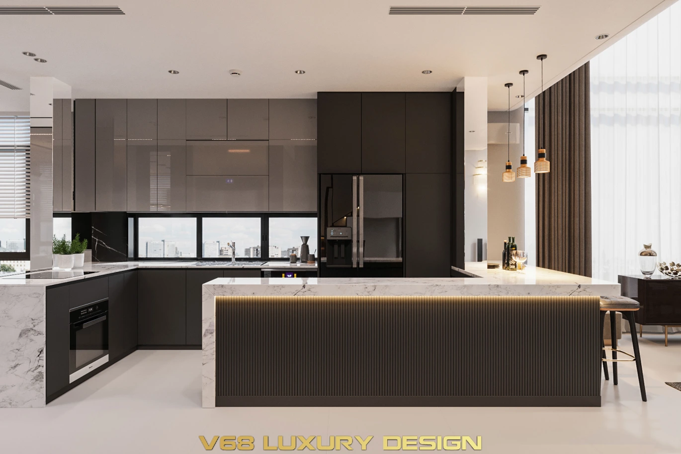 Thiết Kế Nội Thất Căn Hộ Duplex Thông Tầng Phong Cách Hiện đại - 2-thiet-ke-phong-bep-dep-v68-110622