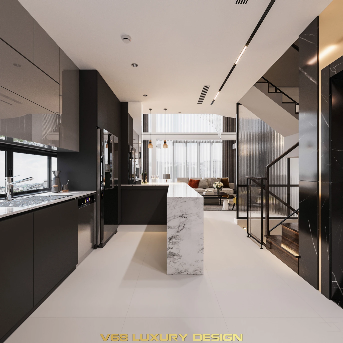 Thiết Kế Nội Thất Căn Hộ Duplex Thông Tầng Phong Cách Hiện đại - 2-thiet-ke-phong-bep-v68-110622