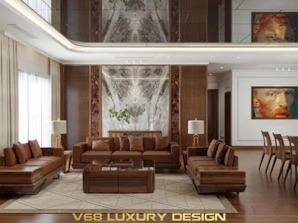 Thiết Kế Biệt Thự Nội Thất Gỗ óc Chó đẹp Sang Trọng-0 Phòng Khách 1