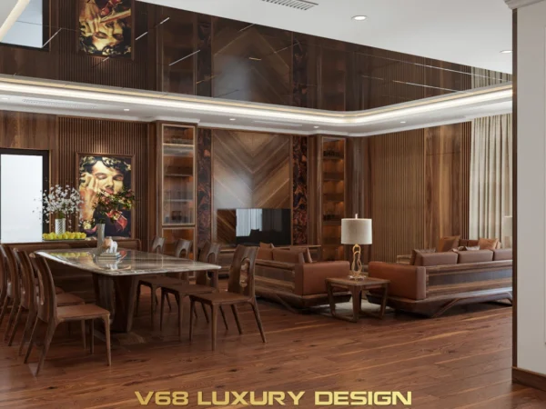 Thiết Kế Biệt Thự Nội Thất Gỗ óc Chó đẹp Sang Trọng-0 Phòng Khách 3
