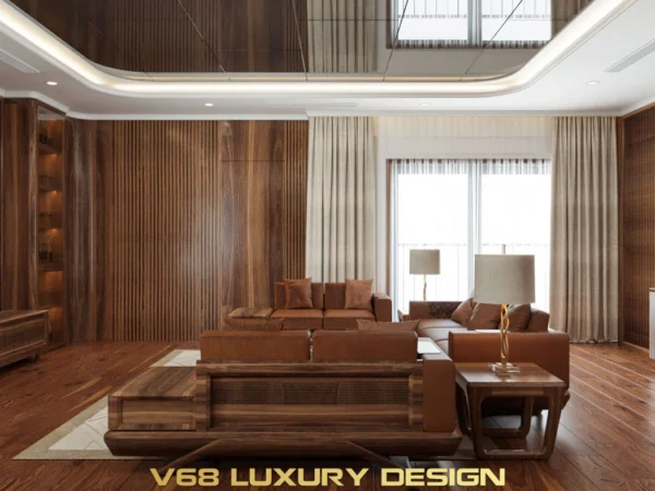 Thiết Kế Biệt Thự Nội Thất Gỗ óc Chó đẹp Sang Trọng-0 Phòng Khách 7