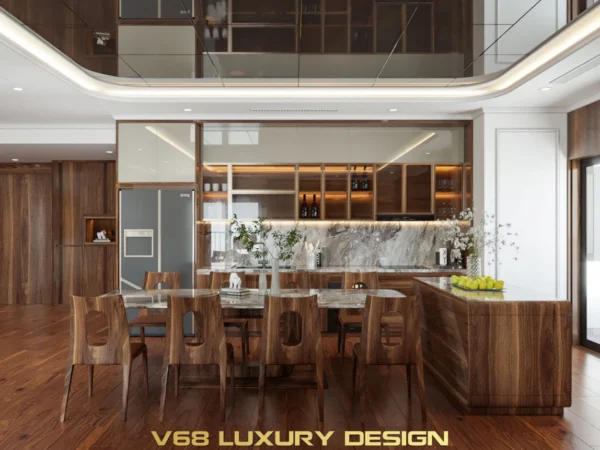 Thiết Kế Biệt Thự Nội Thất Gỗ óc Chó đẹp Sang Trọng-1 Phòng Bếp 1