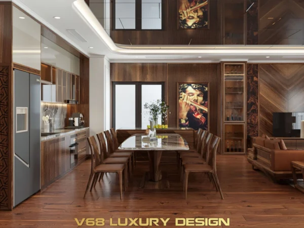Thiết Kế Biệt Thự Nội Thất Gỗ óc Chó đẹp Sang Trọng-2 Bàn ăn 1
