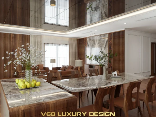 Thiết Kế Biệt Thự Nội Thất Gỗ óc Chó đẹp Sang Trọng-2 Bàn ăn 2
