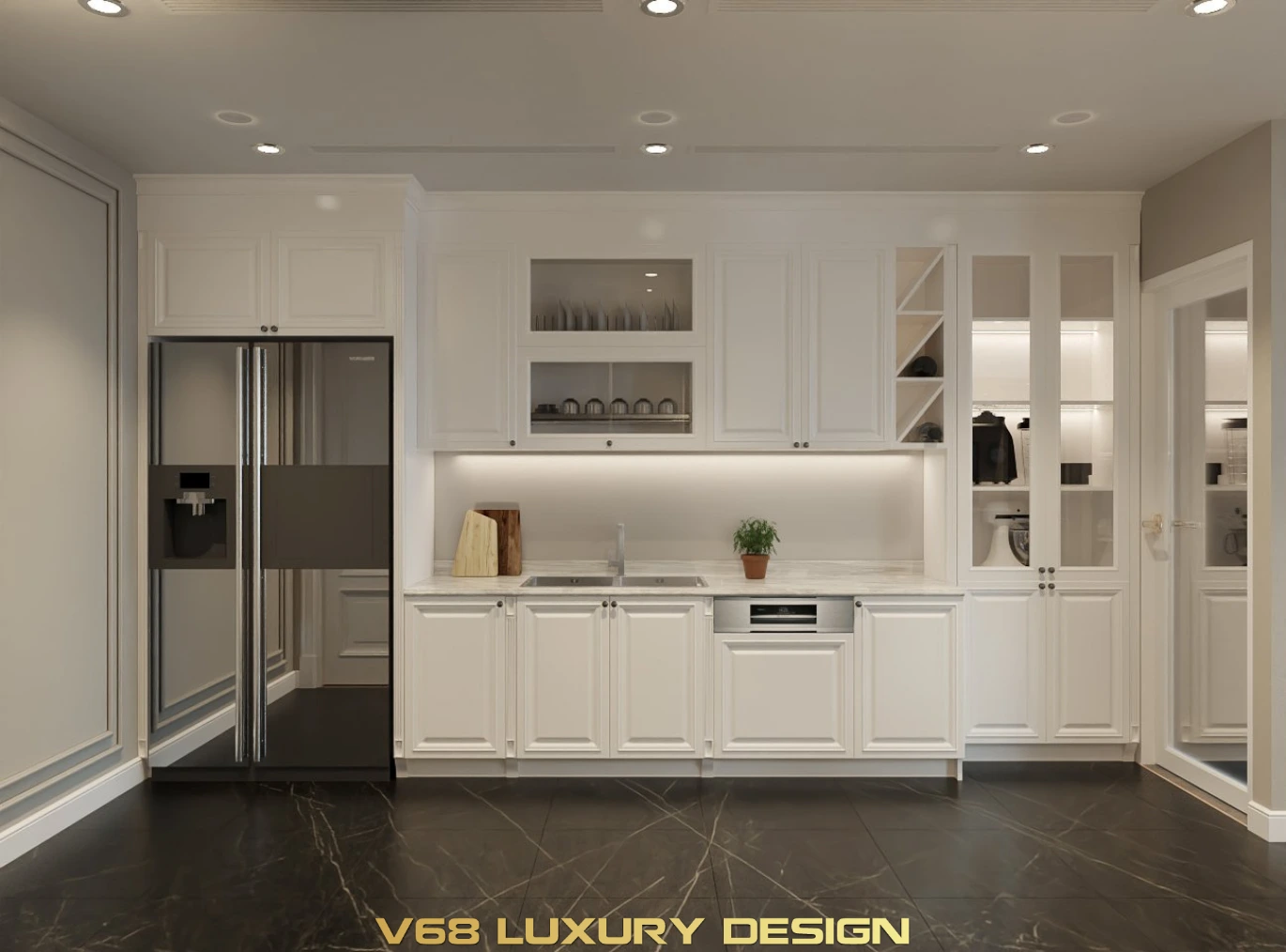 Thiết Kế Căn Hộ Duplex Nội Thất Phong Cách Tân Cổ điển -3 Tủ Bếp 1