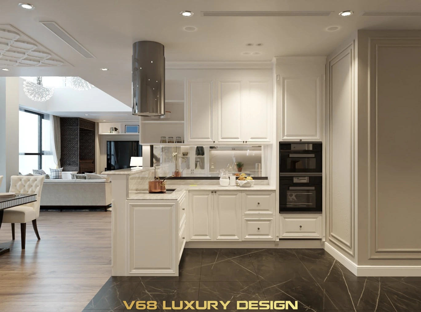 Thiết Kế Căn Hộ Duplex Nội Thất Phong Cách Tân Cổ điển -3 Tủ Bếp 3