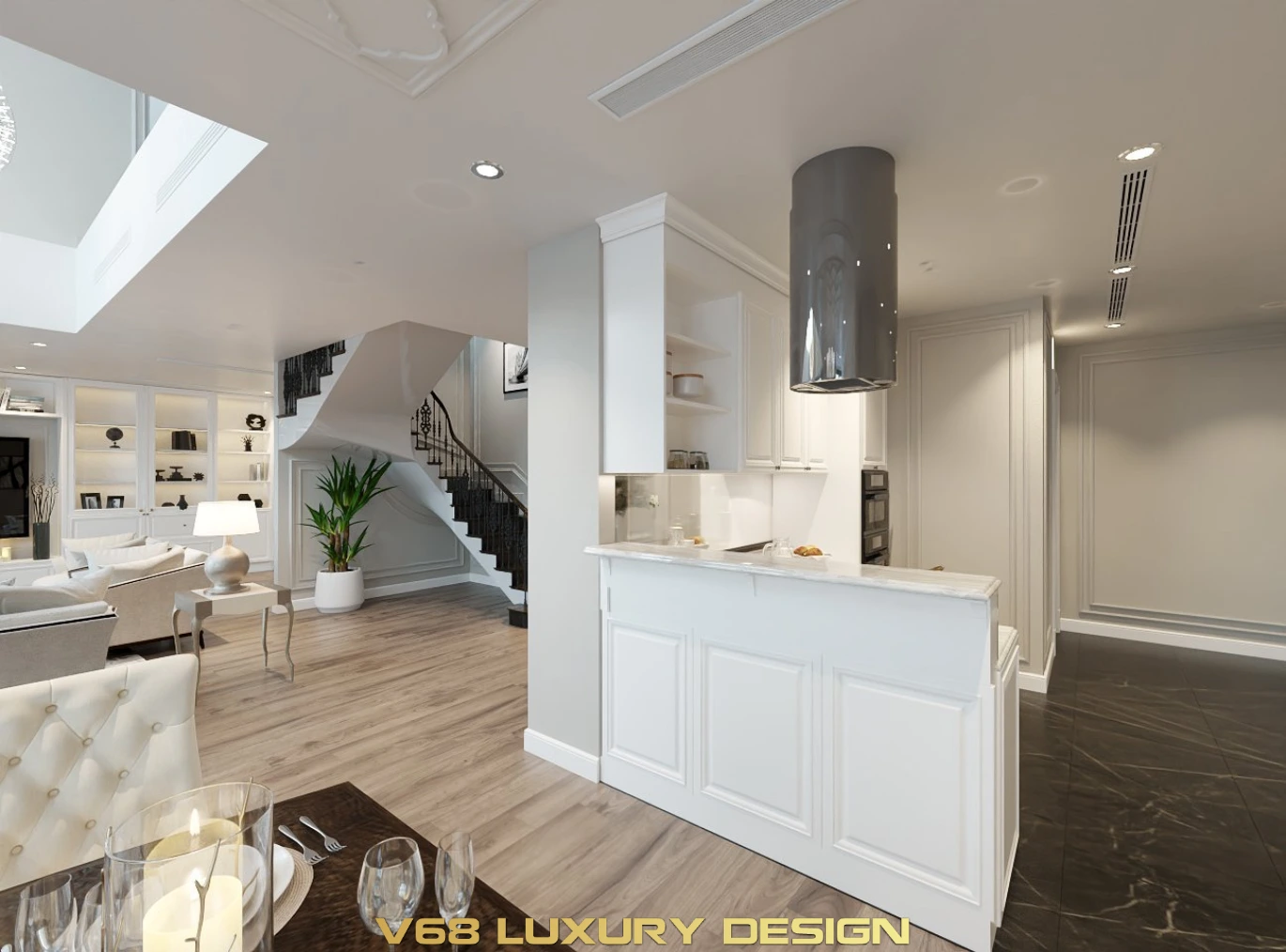 Thiết Kế Căn Hộ Duplex Nội Thất Phong Cách Tân Cổ điển -3 Tủ Bếp 5