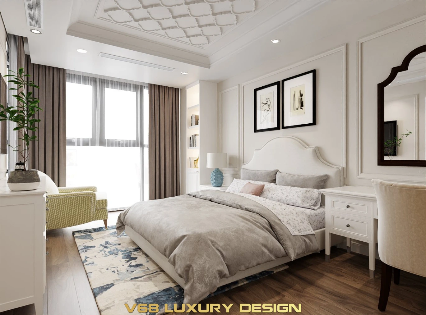 Thiết Kế Căn Hộ Duplex Nội Thất Phong Cách Tân Cổ điển -5 Thiết Kế Phòng Ngủ Master 2