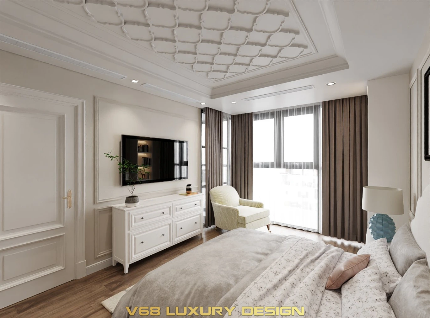 Thiết Kế Căn Hộ Duplex Nội Thất Phong Cách Tân Cổ điển -5 Thiết Kế Phòng Ngủ Master 4