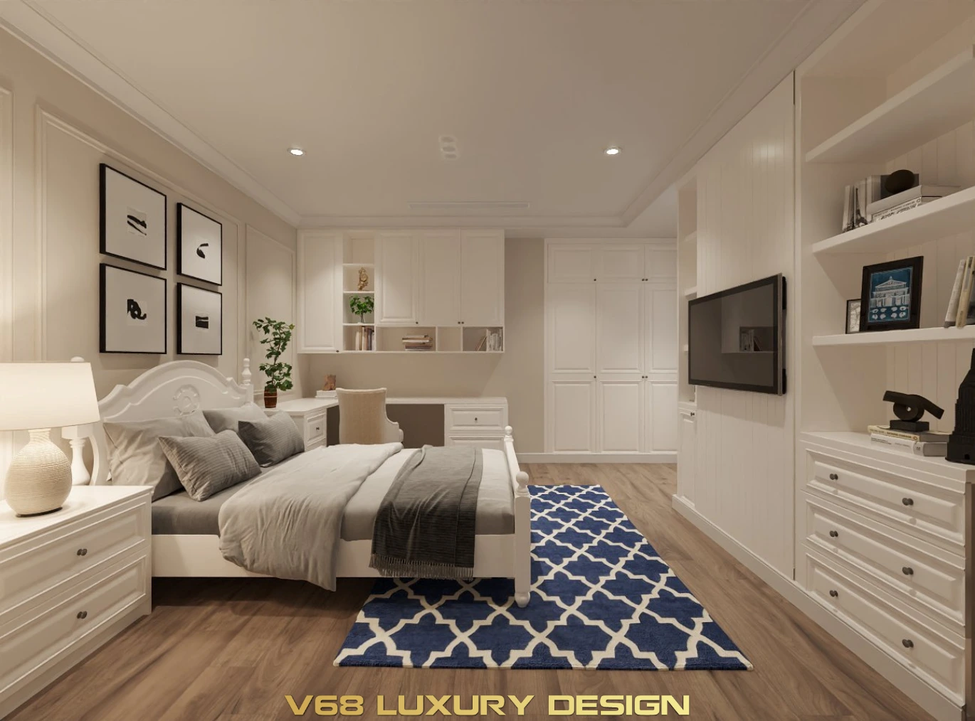 Thiết Kế Căn Hộ Duplex Nội Thất Phong Cách Tân Cổ điển -6 Phòng Ngủ Cho Con Trai Con Gái 3