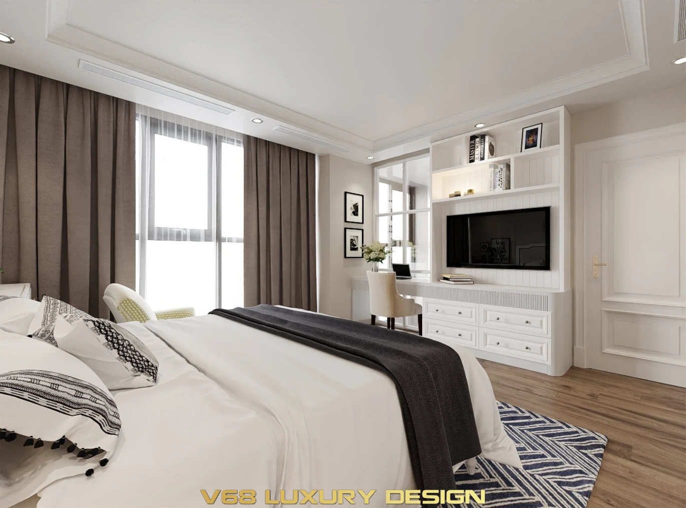 Thiết Kế Căn Hộ Duplex Nội Thất Phong Cách Tân Cổ điển -7 Thiết Kế Phòng Ngủ Phụ 5