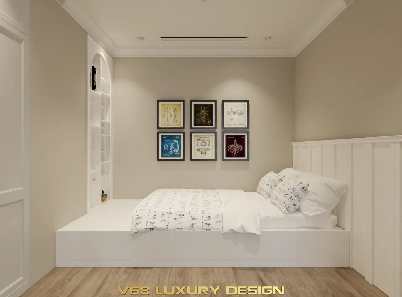 Thiết Kế Căn Hộ Duplex Nội Thất Phong Cách Tân Cổ điển -9 Phòng Ngủ Cho Giúp Việc