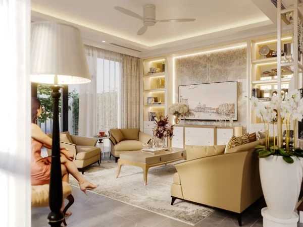 Thiết Kế Nội Thất Biệt Thự Tân Cổ điểnphòng Khách 2