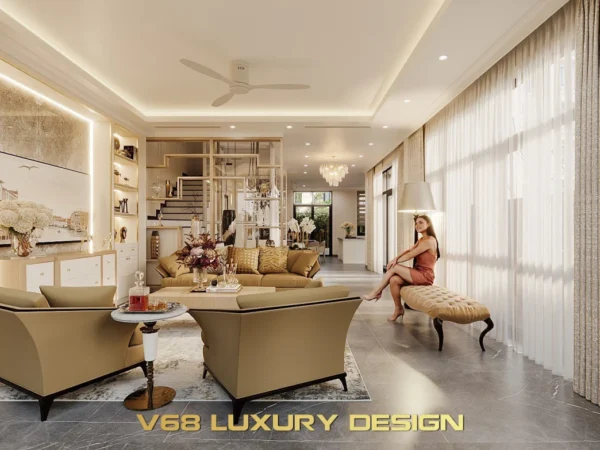 Thiết Kế Nội Thất Biệt Thự Tân Cổ điểnphòng Khách 3