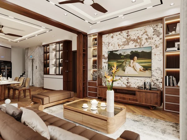 Thiết Kế Nội Thất Nhà Phố Hiện đại Tại Hưng Yên -1 Phòng Khách 2