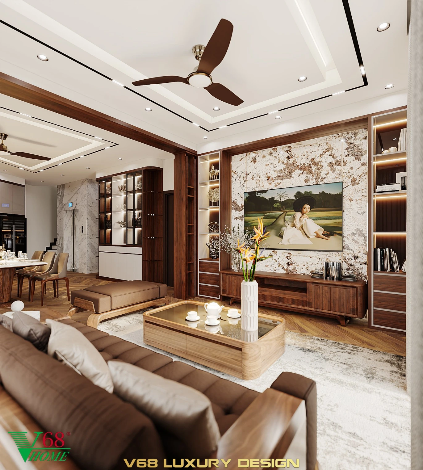 Thiết Kế Nội Thất Nhà Phố Hiện đại Tại Hưng Yên -1 Phòng Khách 2