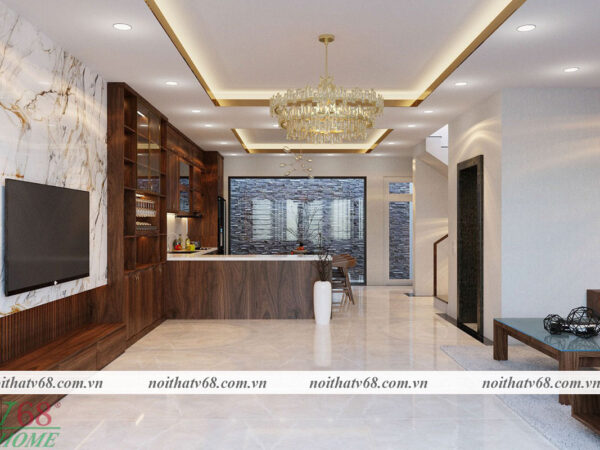 Phòng khách nhà phố hiện đại đẹp