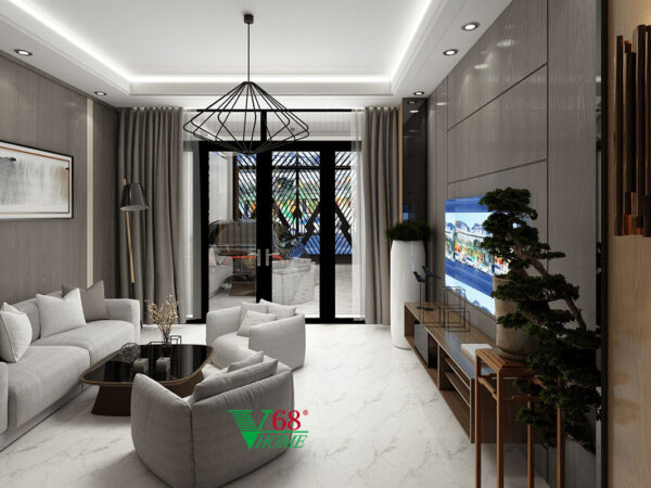 Phòng khách nhà phố hiện đại đẹp
