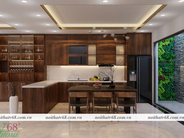 Mẫu tủ bếp nhà phố đẹp