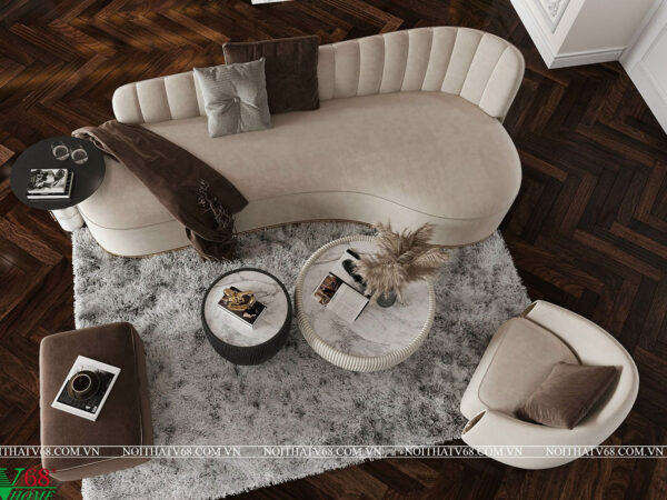 thiết kế phòng khách căn hộ duplex