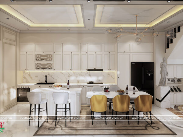 thiết kế phòng bếp tân cổ điển