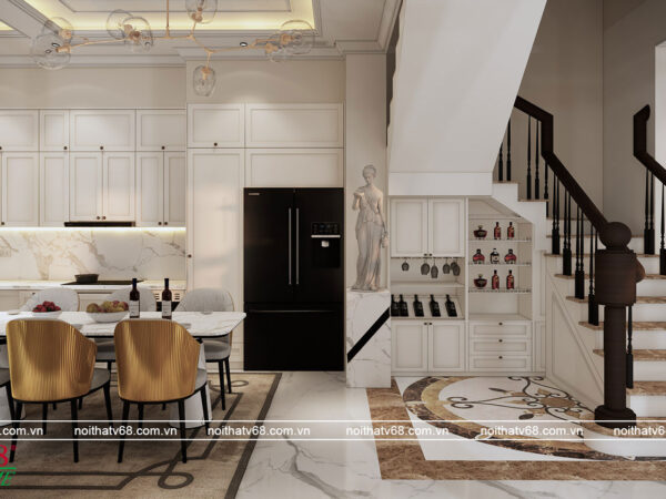 thiết kế nội thất nhà phố tân cổ điển