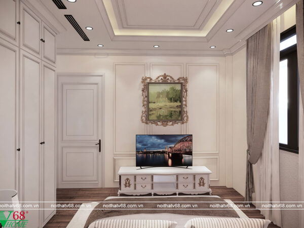 phòng ngủ master nhà phố tân cổ điển