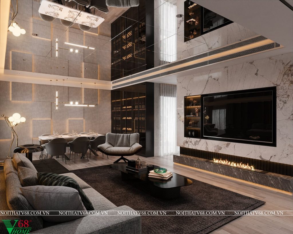 Thiết kế phòng khách chung cư 93 Láng Hạ