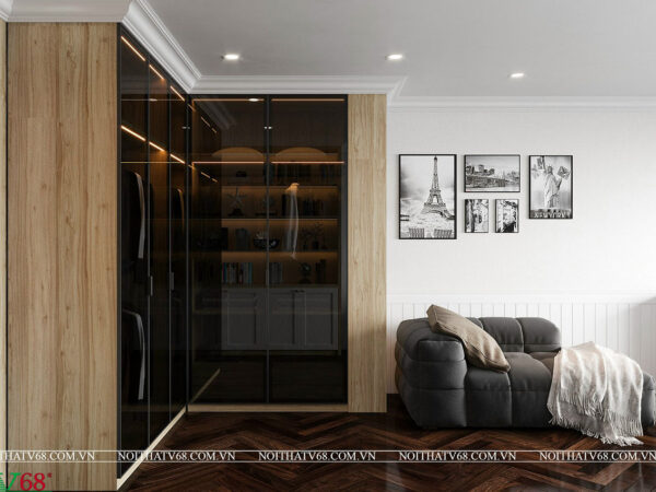 tủ quần áo cánh kính phòng master