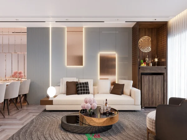 Nội Thất Căn Hộ Chung Cư Tân Cổ điển Tại Brg Dianamond Residence D021505 Phòng Khách 2