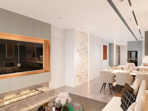Nội Thất Căn Hộ Chung Cư Tân Cổ điển Tại Brg Dianamond Residence D021505 Phòng Khách 3
