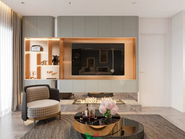 Nội Thất Căn Hộ Chung Cư Tân Cổ điển Tại Brg Dianamond Residence D021505 Phòng Khách