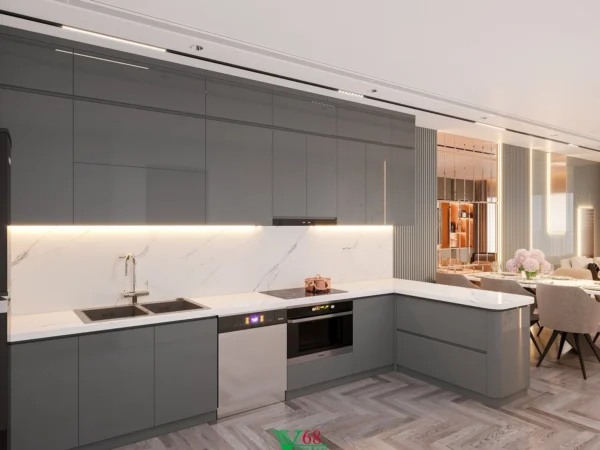 Nội Thất Căn Hộ Chung Cư Tân Cổ điển Tại Brg Dianamond Residence D021505 Tủ Bếp 4