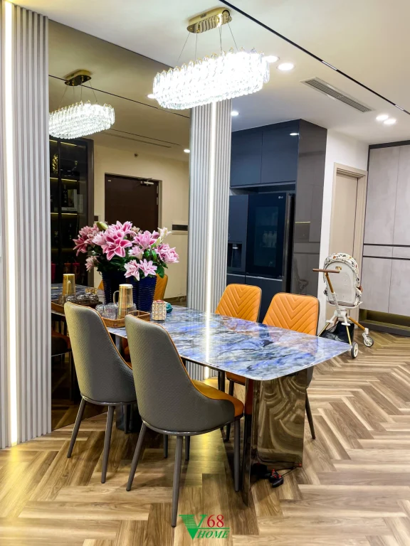 Thiết Kế Nội Thất Chung Cư Feliz Home 1710 Có 3 Phòng Ngủ Bàn ăn 1