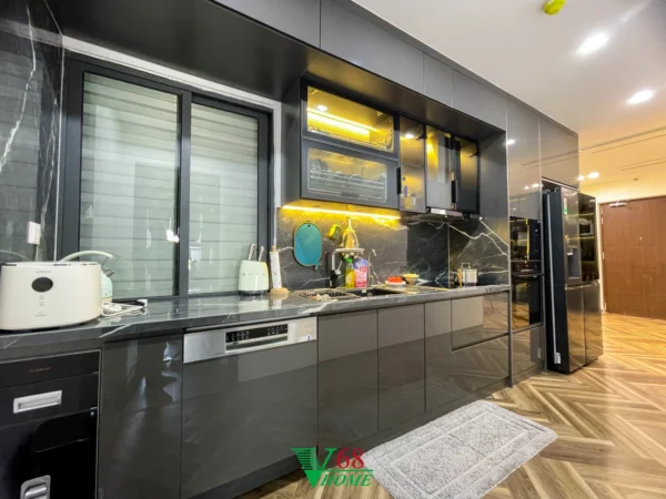 Thiết Kế Nội Thất Chung Cư Feliz Home 1710 Có 3 Phòng Ngủ Tủ Bếp