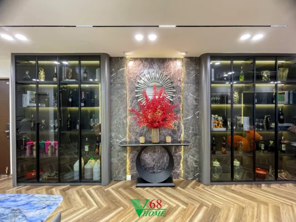 Thiết Kế Nội Thất Chung Cư Feliz Home 1710 Có 3 Phòng Ngủ Tủ Rượu