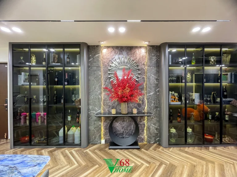 Thiết Kế Nội Thất Chung Cư Feliz Home 1710 Có 3 Phòng Ngủ Tủ Rượu